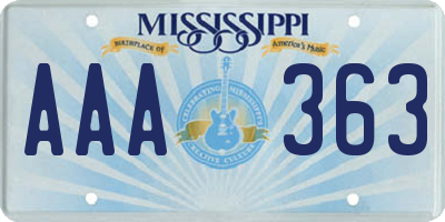 MS license plate AAA363