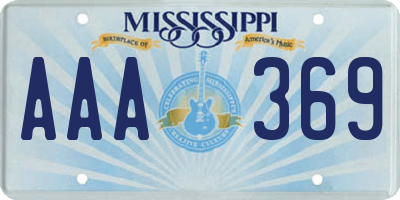 MS license plate AAA369