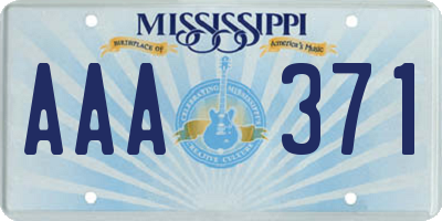 MS license plate AAA371
