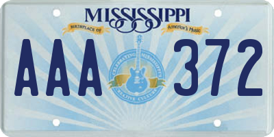 MS license plate AAA372