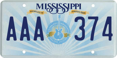 MS license plate AAA374