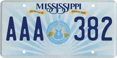 MS license plate AAA382