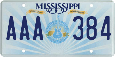 MS license plate AAA384