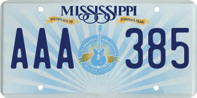 MS license plate AAA385