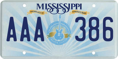 MS license plate AAA386