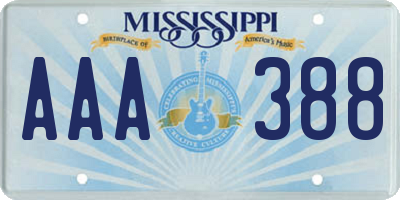 MS license plate AAA388