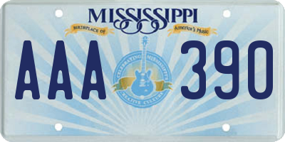 MS license plate AAA390