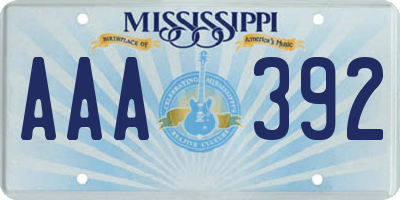 MS license plate AAA392