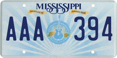 MS license plate AAA394