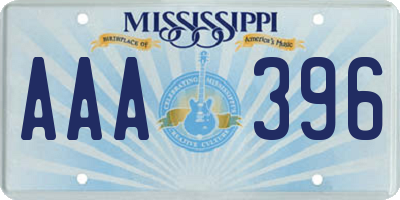 MS license plate AAA396