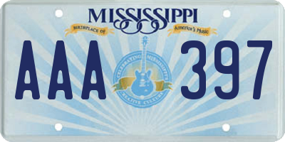 MS license plate AAA397