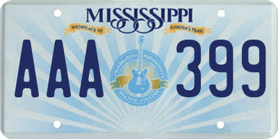 MS license plate AAA399