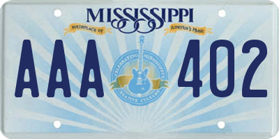 MS license plate AAA402