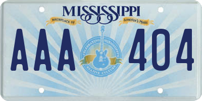 MS license plate AAA404