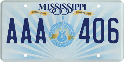 MS license plate AAA406