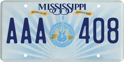 MS license plate AAA408