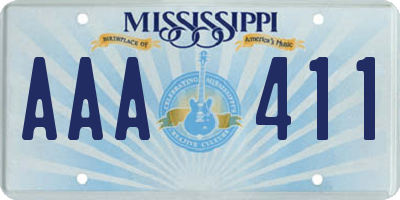 MS license plate AAA411