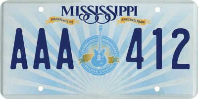 MS license plate AAA412