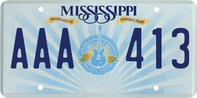 MS license plate AAA413