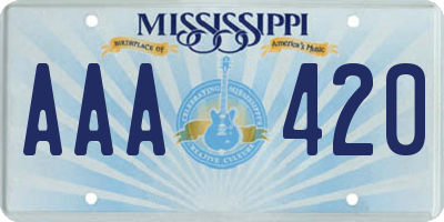 MS license plate AAA420