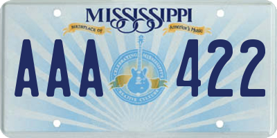 MS license plate AAA422