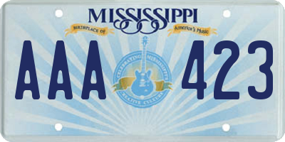 MS license plate AAA423