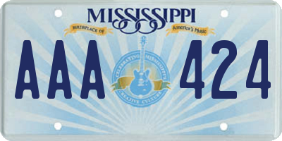 MS license plate AAA424