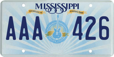 MS license plate AAA426