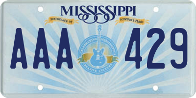 MS license plate AAA429