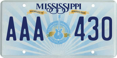 MS license plate AAA430