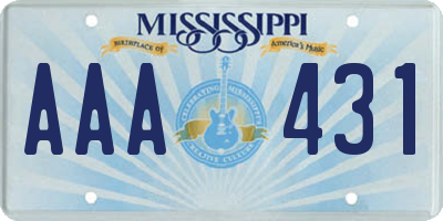 MS license plate AAA431