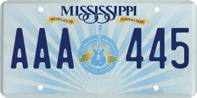 MS license plate AAA445