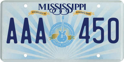 MS license plate AAA450