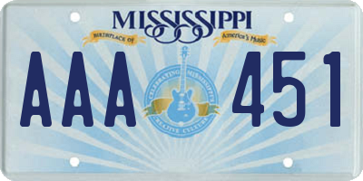 MS license plate AAA451