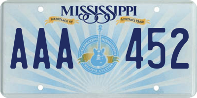 MS license plate AAA452