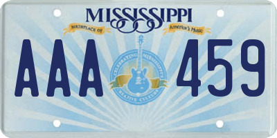MS license plate AAA459
