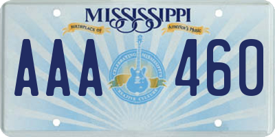 MS license plate AAA460