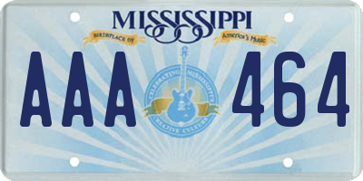 MS license plate AAA464