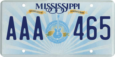 MS license plate AAA465