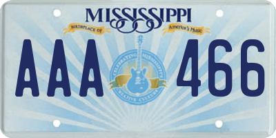 MS license plate AAA466