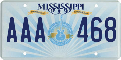 MS license plate AAA468