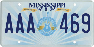 MS license plate AAA469