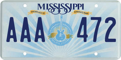 MS license plate AAA472