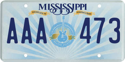 MS license plate AAA473