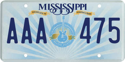 MS license plate AAA475