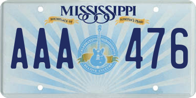 MS license plate AAA476