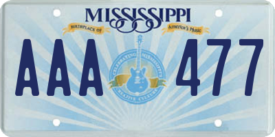 MS license plate AAA477