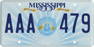 MS license plate AAA479