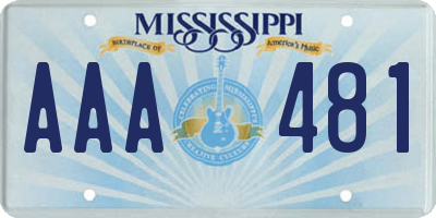 MS license plate AAA481