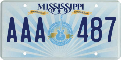 MS license plate AAA487